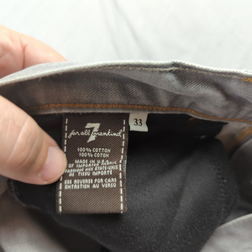7 for all Mankind Jeans Mens 33x33 Gray Standard Straight Relaxed Casual Faded‎ - Picture 10 of 15